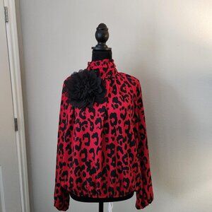 NY&Co.  Red and Black Blouse